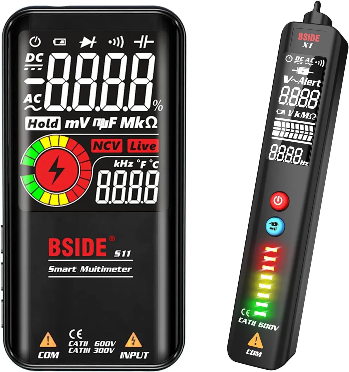 Kit de probador de voltaje y multímetro, voltímetro digital LCD