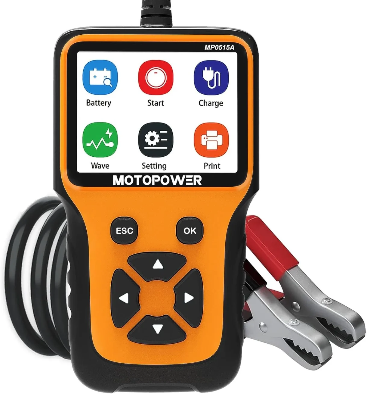 MOTOPOWER MP0515A 12V Probador de carga de batería de coche y analizador de alternador