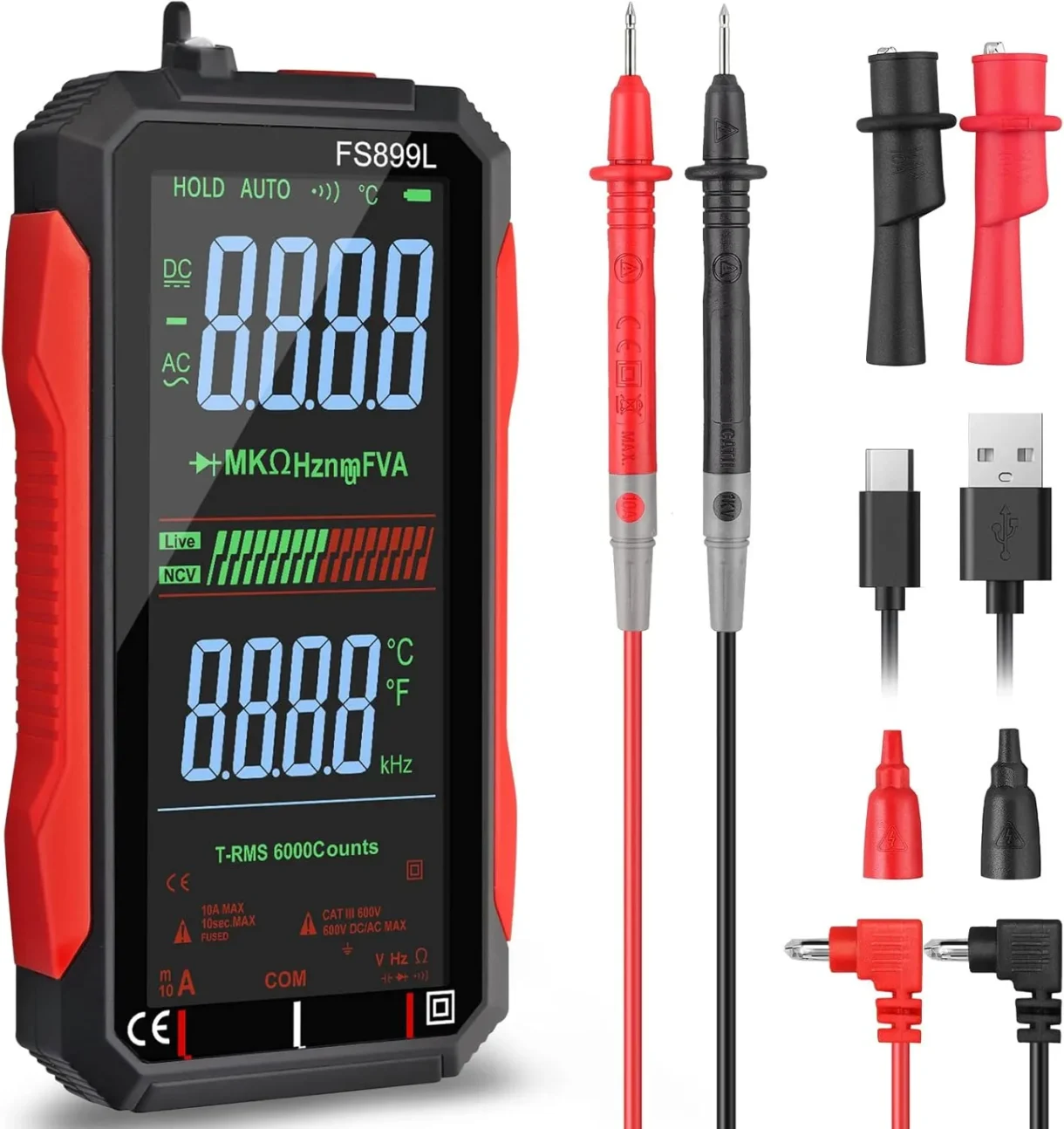 Voltímetro Digital con Pantalla LCD y Batería de Litio de Alta Capacidad